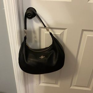 Coach black leather hobo